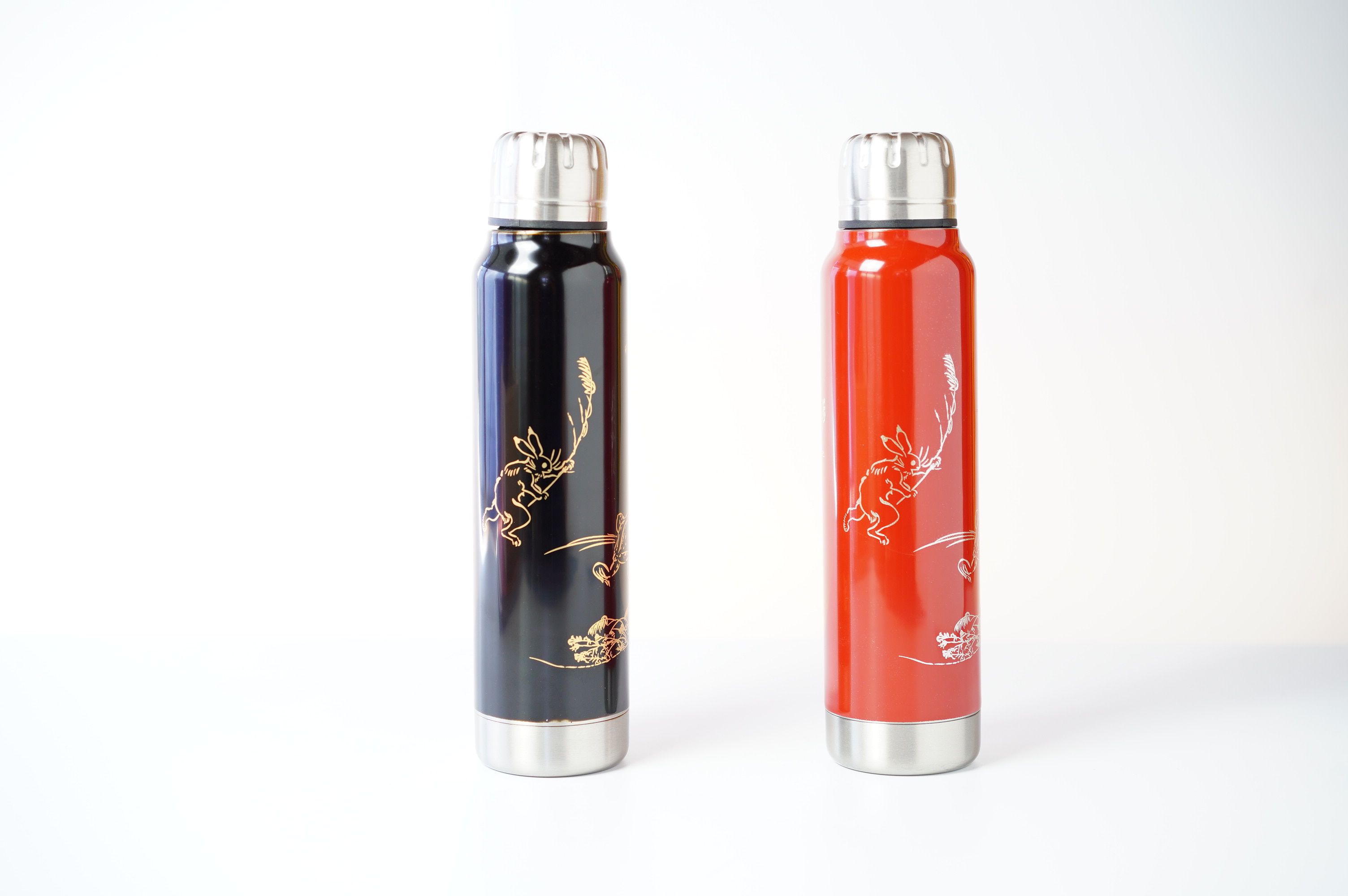 サーモマグ 鳥獣戯画 黒 土直漆器 URUSHI アンブレラボトル 忠之助商店 / 土直漆器×サーモマグ 漆アンブレラボトル | URUSHI